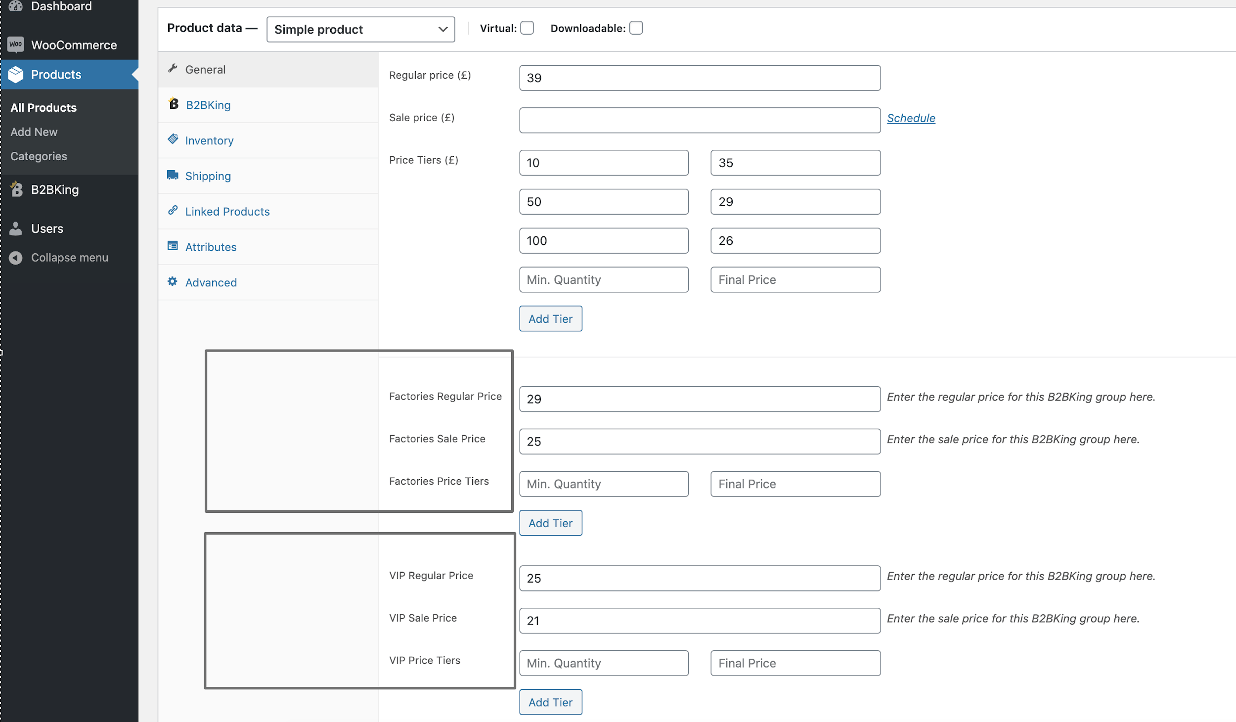 B2BKing for WooCommerce plugin wholesale pricing