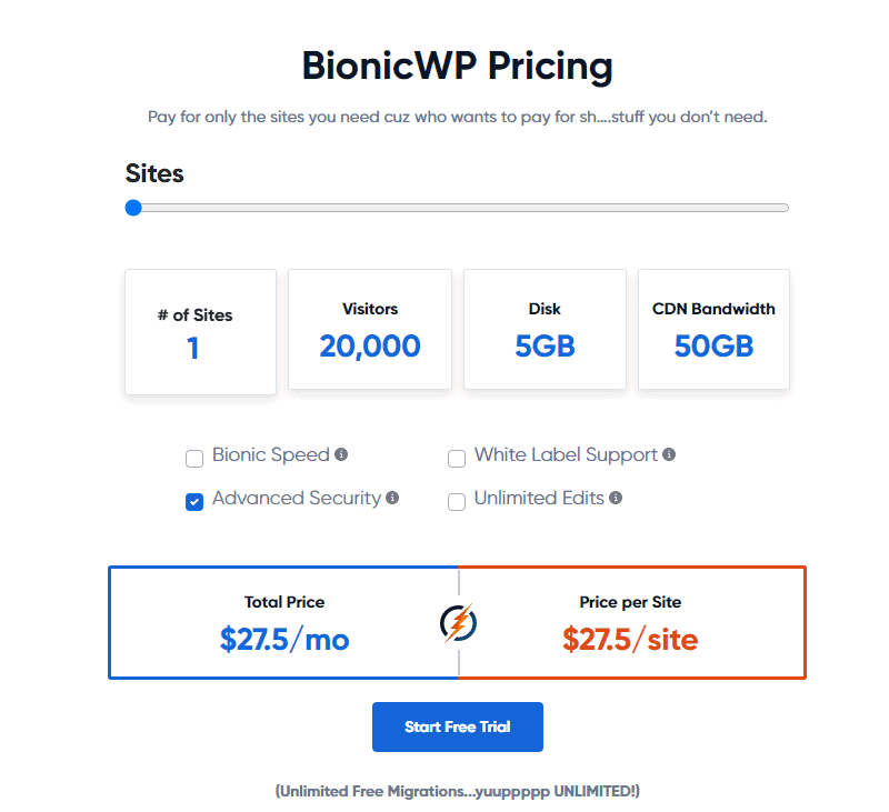 BionicWP pricing