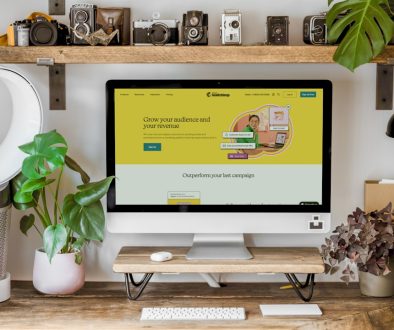 a computer monitor and plants on a table website dashboard, ecommerce setup, small business tools