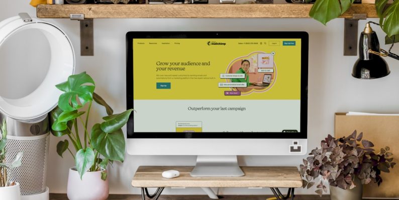 a computer monitor and plants on a table website dashboard, ecommerce setup, small business tools