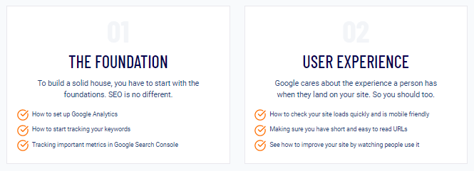 The SEO Checklist foundation and user experience modules 