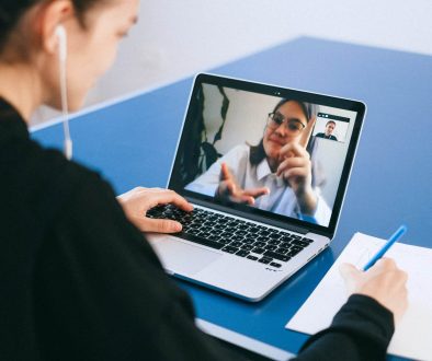 Two women in video call