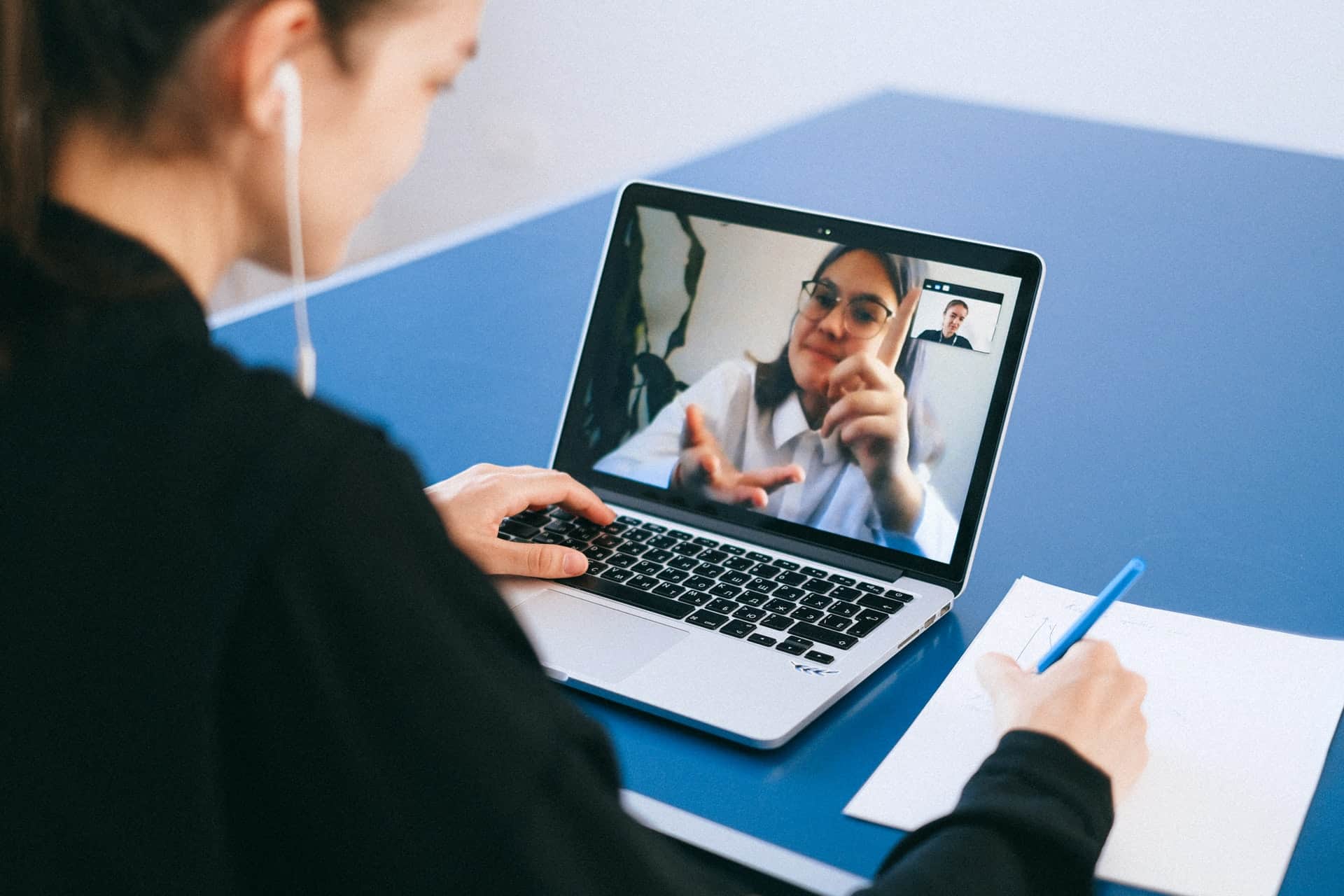 Two women in video call