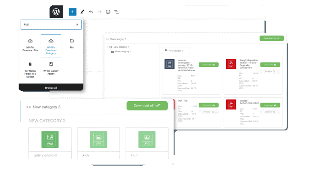 WP File Download Gutenberg blocks