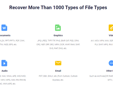 EaseUS Data Recovery file types