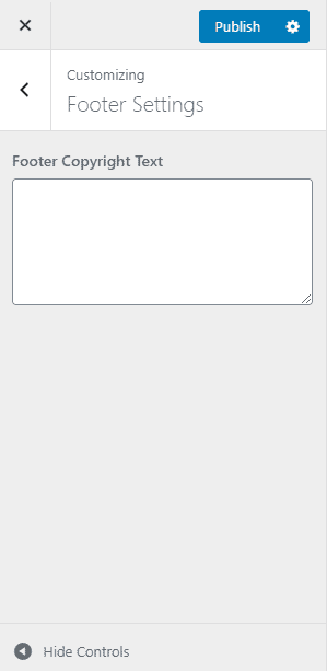 WordPress customizing footer settings