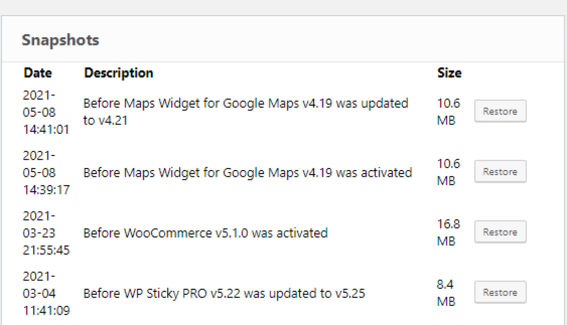 Emergency Recovery Script snapshots tool