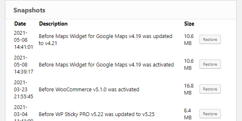 Emergency Recovery Script snapshots tool