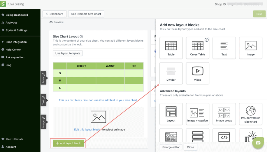 Add layout block option