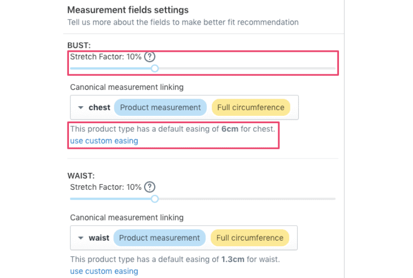 Measurement settings