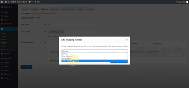 Order Export shipping method