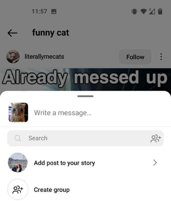 Add post to story