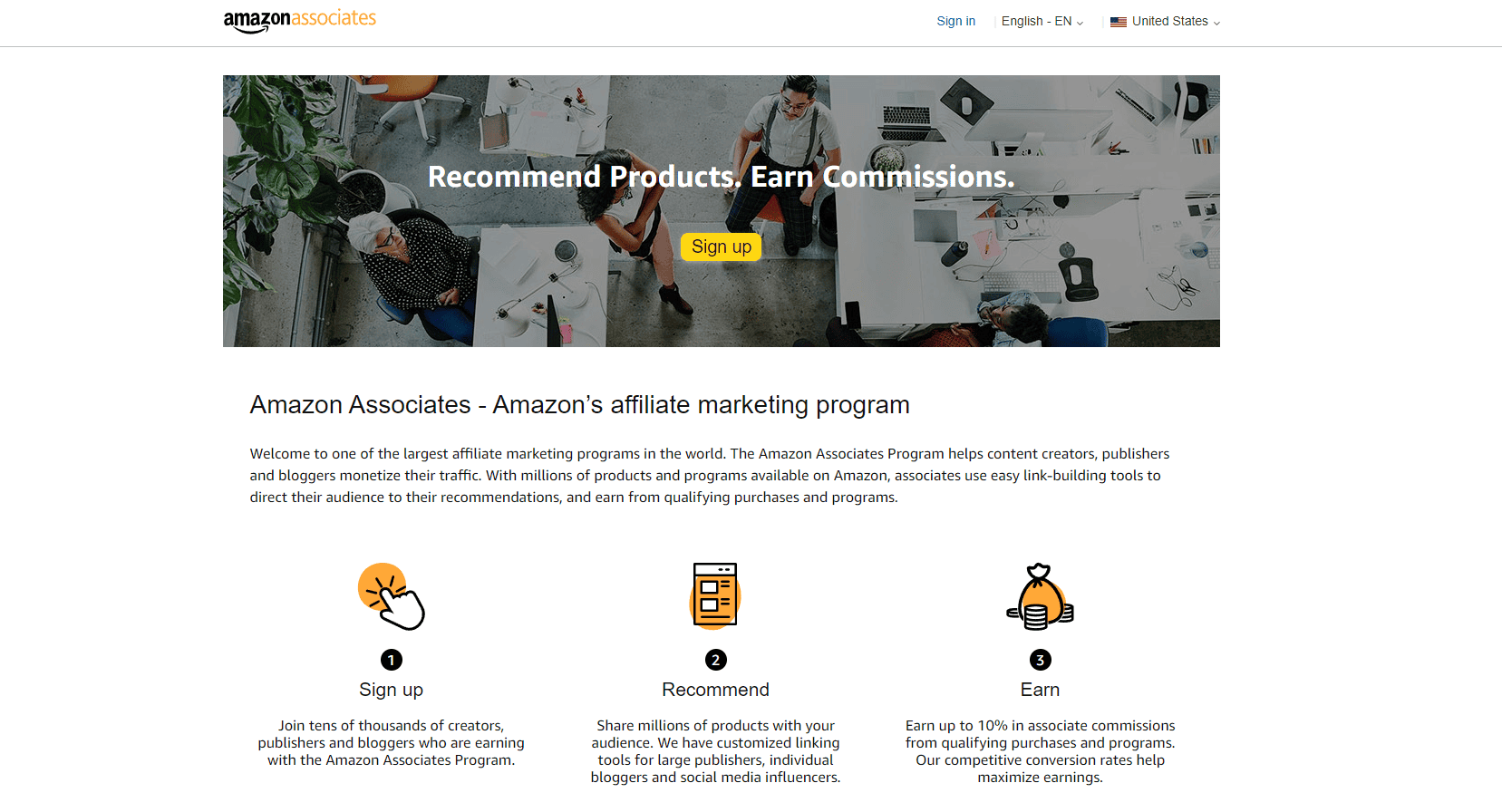 AmazonAssociates homepage
