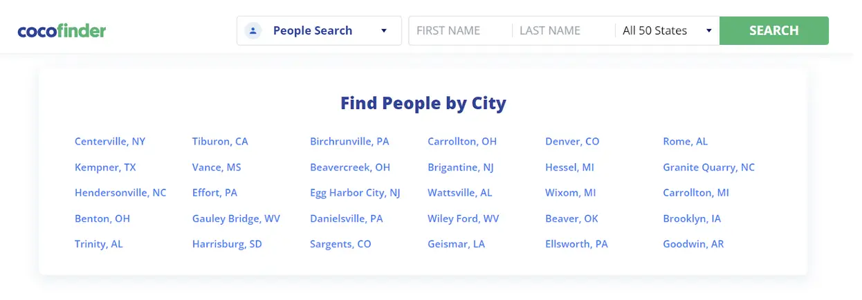 Cocofinder - find people by city 