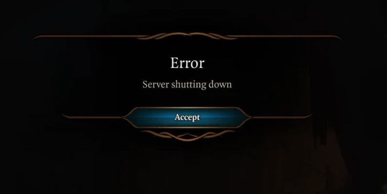 Why Does BG3 Show a Server Shutting Down Error?