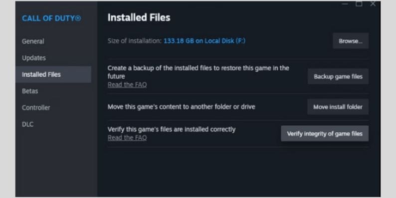 Verify Game Files on Steam or Battle.net