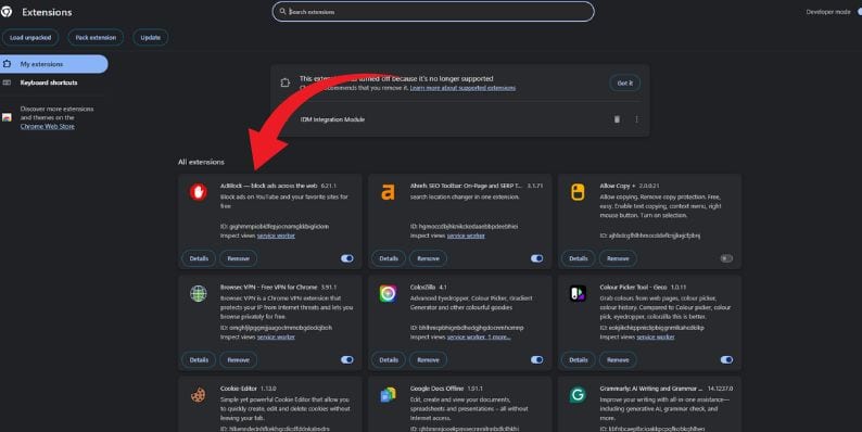 Turn Off Ad Blockers or Browser Extensions