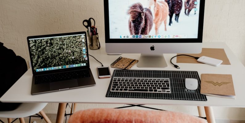 black laptop computer blogging tips, social media engagement, automation tools