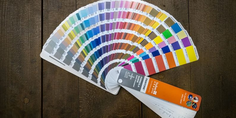 white blue and red round paper brand colors, subtle advertising, product benefits