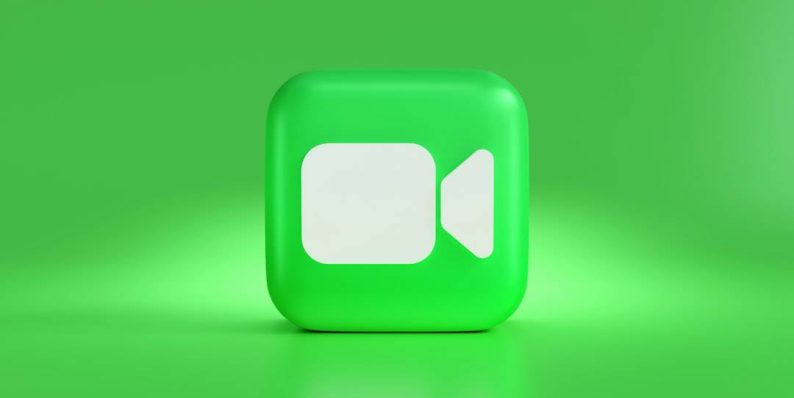 a green square button with a white speech bubble inshot app, mobile editing, video transitions