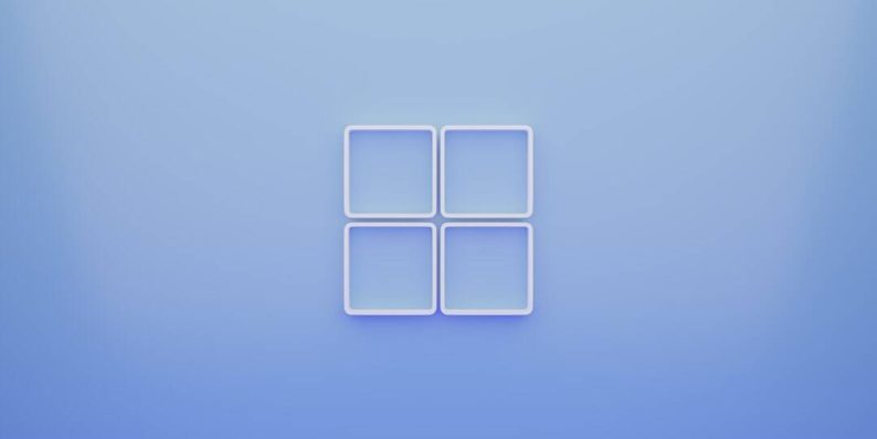 a blue background with a white square in the middle windows task manager, restart explorer, taskbar fix