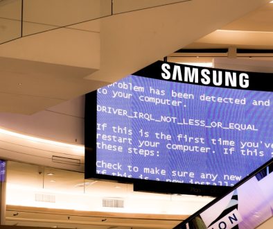 black Samsung flat screen monitor turned-on displaying boot sequence error windows terminal, dism, command prompt