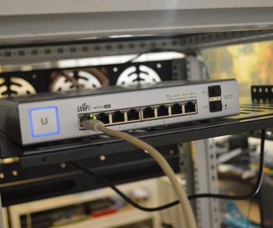 white ethernet switch office network, firewall hardware, cybersecurity