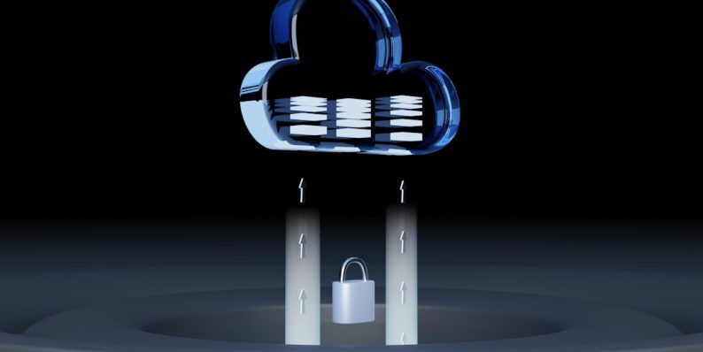 a blue and white logo wordpress site security, malware protection, web hosting protection