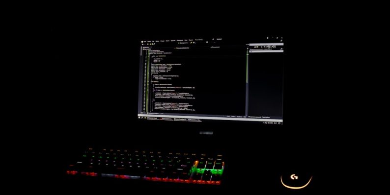 black flat screen computer monitor chatbot laptop programming terminal