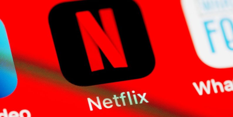a close up of a red screen with different logos netflix slow buffering wifi speed fail