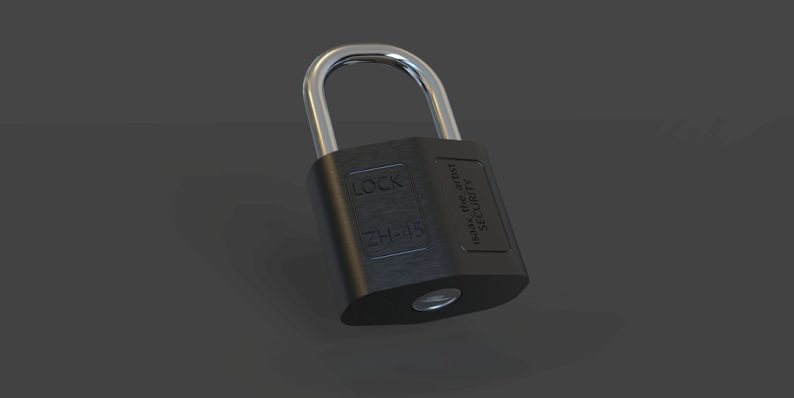 a closed padlock on a black surface security lock app phone 2fa