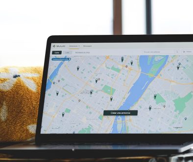 a laptop with a map on the screen tracking apps, delivery management, smartphone dashboard a laptop with a map on the screen tracking apps, delivery management, smartphone dashboard