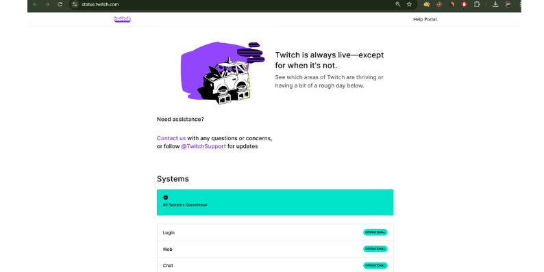 Check Twitch’s Status or Wait for Server Recovery