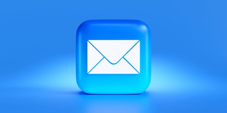a blue button with a white envelope on it email automation, ecommerce marketing tools, ai personalization a blue button with a white envelope on it email automation, ecommerce marketing tools, ai personalization
