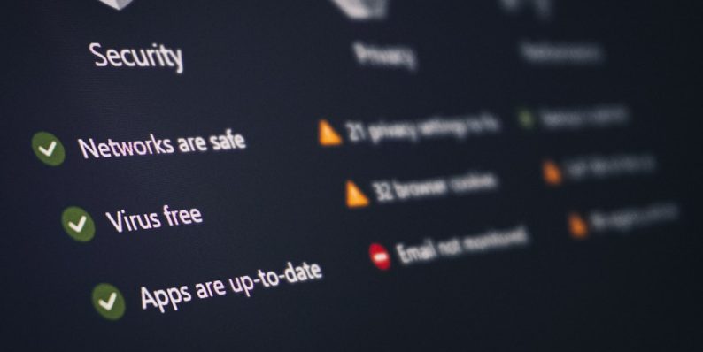 A security and privacy dashboard with its status. browser console security warnings error messages