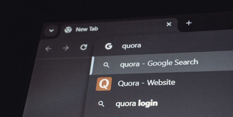 Google search results for quora website browser reset settings screen, restore defaults option, warning dialog box
