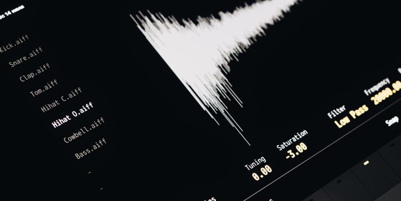 A computer screen with a sound wave on it speech synthesis, lightweight model, AI demo
