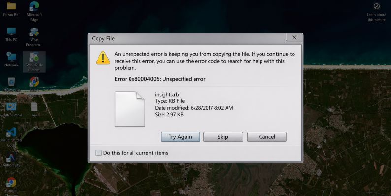 What Does “An Unexpected Error Is Keeping You from Copying the File” Mean