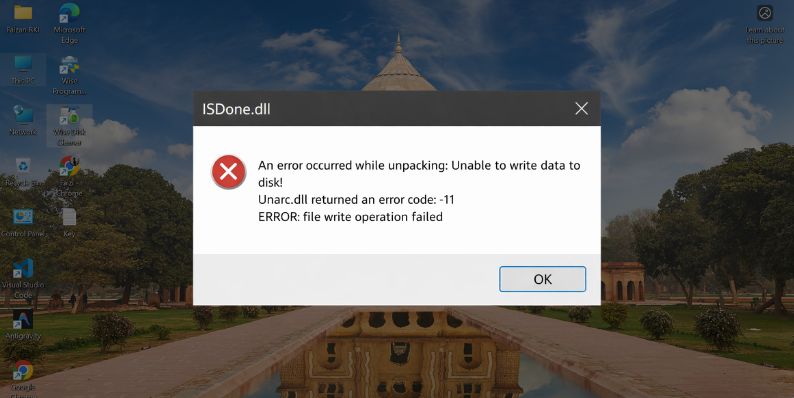 What Is unarc.dll Error Code 11 on Windows