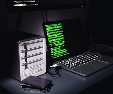 a laptop and a computer computer malware icons, warning screen, digital security illustration